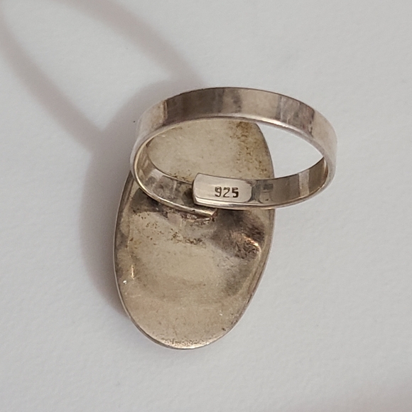 Vintage native navajo spiny oyster sterling silver ring adjustable sz 7 8 9 10 - Picture 2 of 14